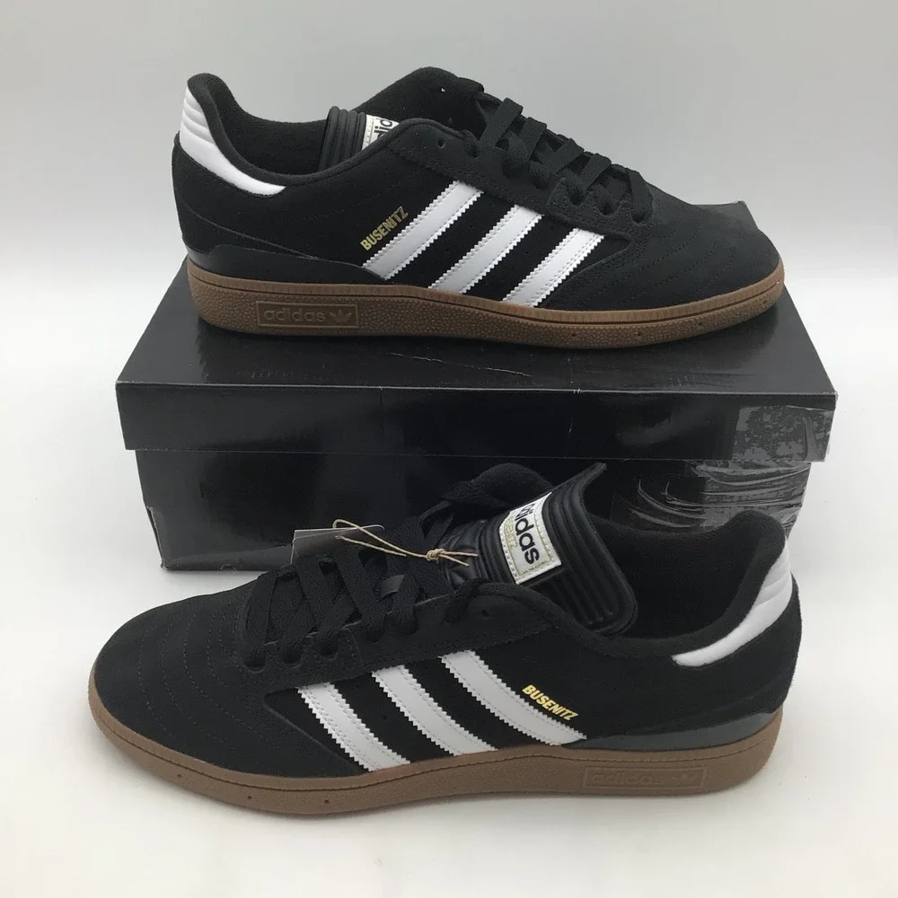 Adidas Busenitz Skateboarding Shoes Mens Size 10.5 Black White Gold G48060 NEW